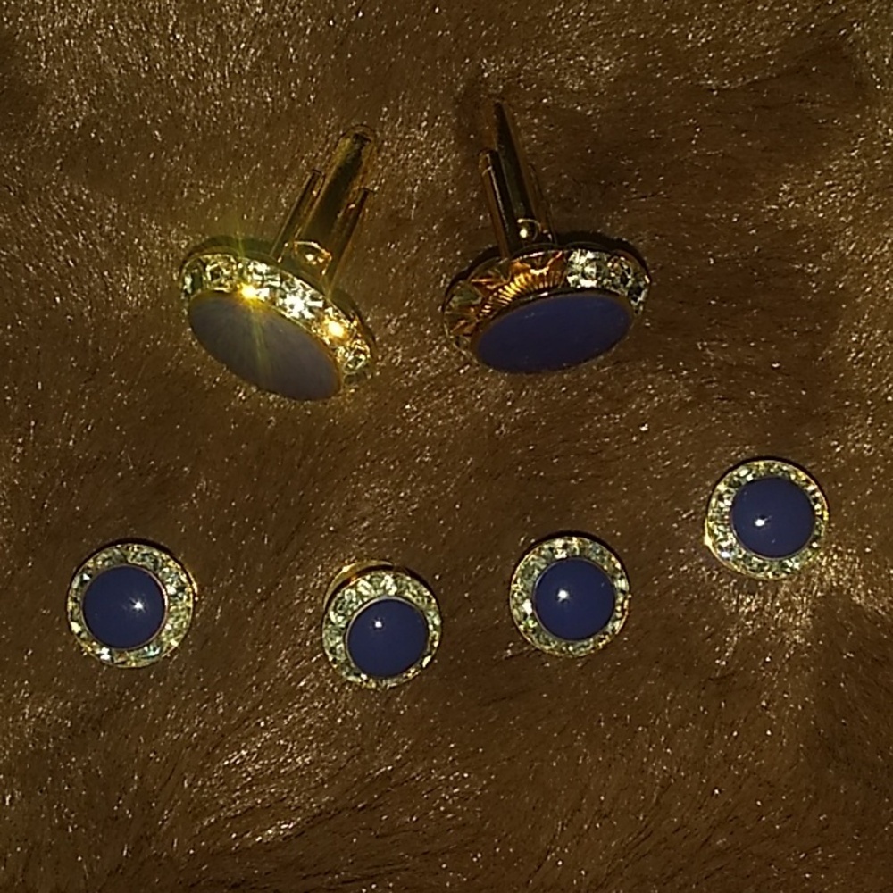 smooth purple cufflinks set
